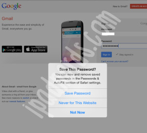 Safari AutoFill Password iOS 7