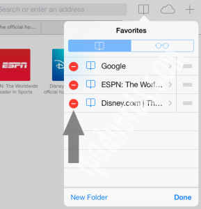 Safari iOS7 Adding, Removing, Setting Up Bookmarks